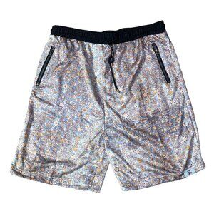 RP1 Men's Mesh Shorts Elastic Waist Floral Loungewear Casual Size XL Extra L